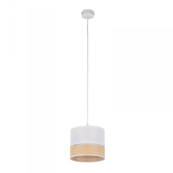 TK LIGHTING 4766 PAGLIA NEW WHITE LAMPA WISZĄCA BIAŁA BIAŁY ABAŻUR RATTAN EKO NATURAL BOHO