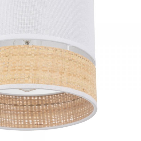 TK LIGHTING 4766 PAGLIA NEW WHITE LAMPA WISZĄCA BIAŁA BIAŁY ABAŻUR RATTAN EKO NATURAL BOHO