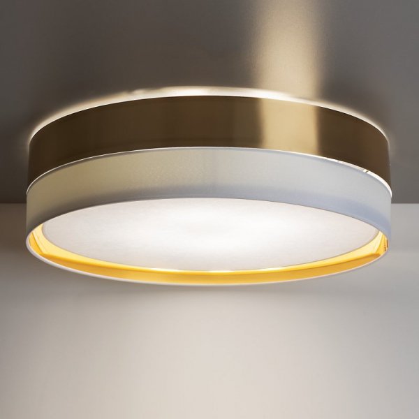 TK LIGHTING HILTON WHITE/GOLD 4773 LAMPA SUFITOWA PLAFON BIAŁO ZŁOTY ABAŻUR DUŻY 60CM