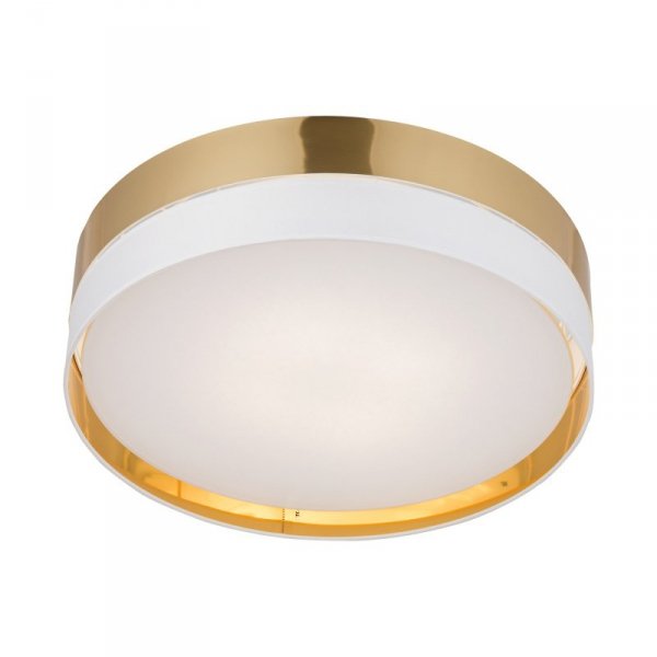 TK LIGHTING HILTON WHITE/GOLD 4773 LAMPA SUFITOWA PLAFON BIAŁO ZŁOTY ABAŻUR DUŻY 60CM