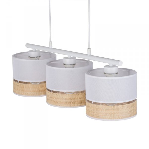 TK LIGHTING 4776 PAGLIA NEW WHITE LAMPA WISZĄCA BIAŁA RATTAN EKO NATURAL NAD STÓŁ