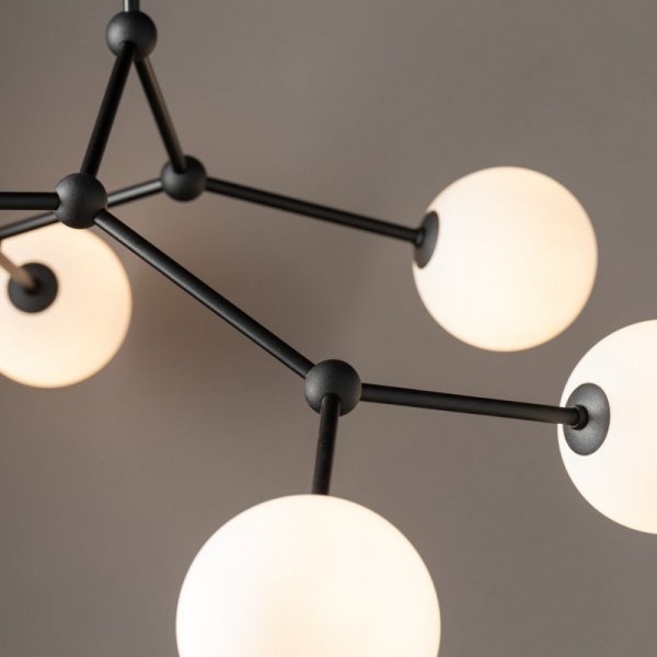 TK LIGHTING FAIRY BLACK 4856 LAMPA SUFITOWA PLAFON CZARNY Z BIAŁYMI KULAMI KULE