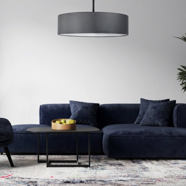 TK LIGHTING RONDO 4858 GRAFIT LAMPA WISZĄCA GRAFITOWY SZARY ABAŻUR 60CM