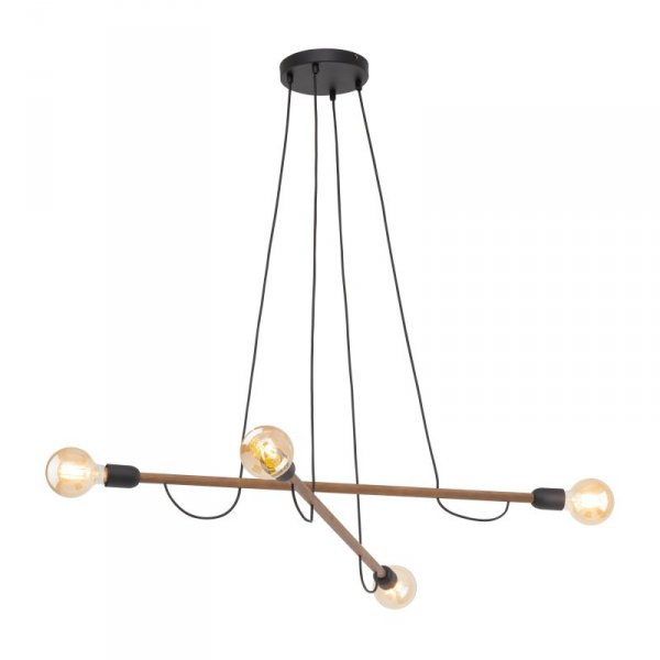 TK LIGHTING HELIX WOOD ORZECH LAMPA WISZĄCA 4 PŁ
