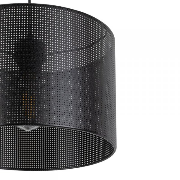 TK LIGHTING MORENO 4991 LAMPA WISZACA CZARNA Z ABAŻUREM 30CM