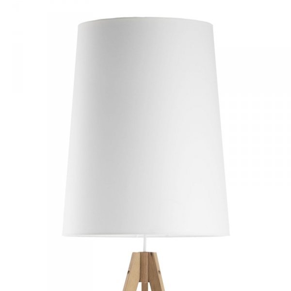 TK LIGHTING WALZ WHITE 5047 LAMPA PODŁOGOWA TRÓJNÓG DREWNIANA Z ABAŻUREM BIAŁYM