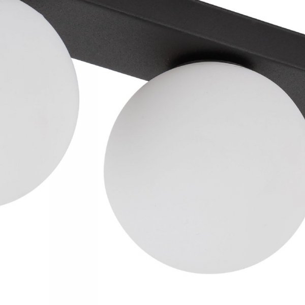TK LIGHTING MINI BLACK 5616 LAMPA SUFITOWA PLAFON CZARNY KULE BIAŁE SZKLANE