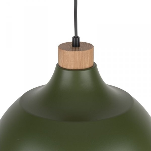TK LIGHTING CAP GREEN 5665 LAMPA WISZĄCA ZIELONA Z DREWNEM NAD STÓŁ