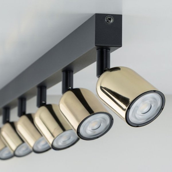 TK LIGHTING TOP GOLD 6034 LAMPA SUFITOWA PLAFON SPOT REFLEKTOR CZARNO ZŁOTY LISTWA