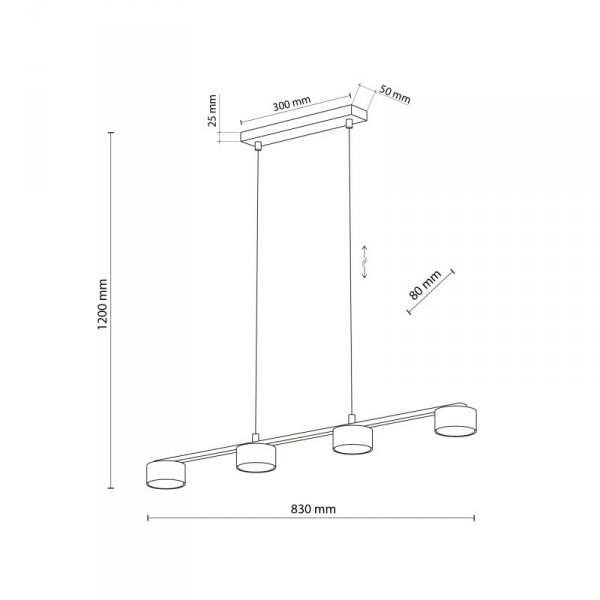 TK LIGHTING DALLAS BLACK LAMPA WISZĄCA 4 PŁ