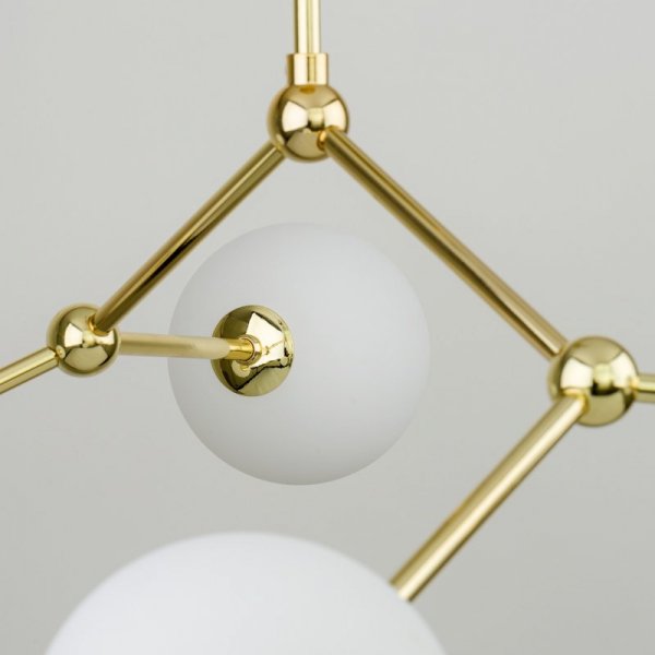 TK LIGHTING FAIRY GOLD 6470 LAMPA SUFITOWA ZŁOTA BIAŁE KULE SZKLANE NOWOCZESNA DO SALONU SYPIALNI