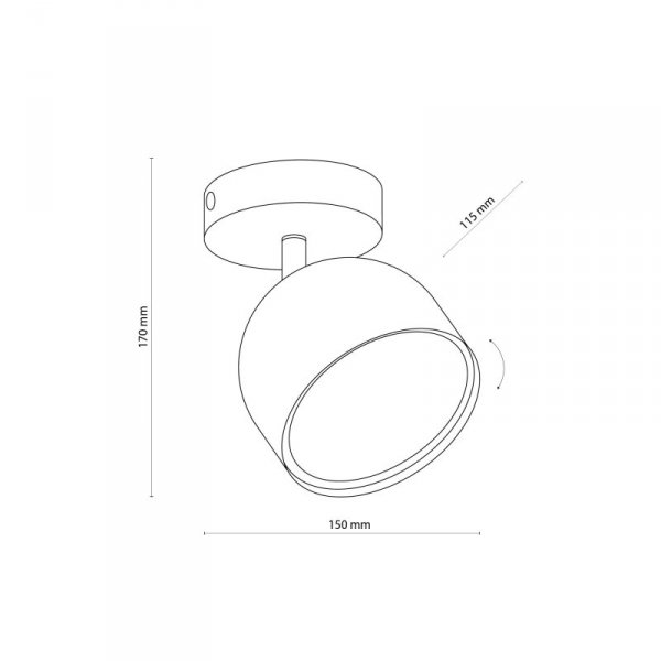 TK LIGHTING ALTEA WHITE LAMPA SUFITOWA 1 PŁ + ŻARÓWKA