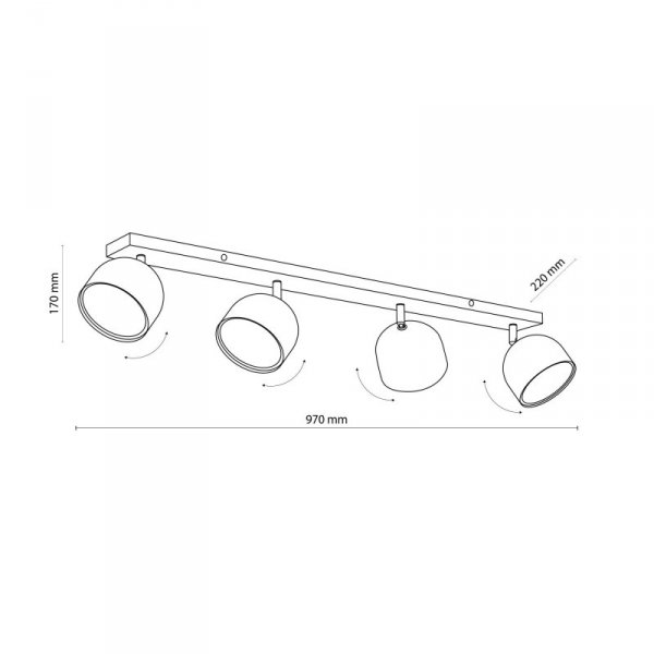 TK LIGHTING ALTEA WHITE LAMPA SUFITOWA 4 PŁ + ŻARÓWKI