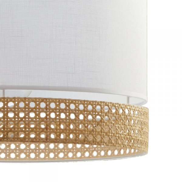 TK LIGHTING PAGLIA WHITE LAMPA WISZĄCA BIAŁA NATURAL EKO RATTAN