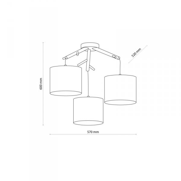 TK LIGHTING ALBERO LINEN 6556 LAMPA WISZĄCA BIAŁA Z ABAŻURAMI DREWNIANA NATURAL ECO