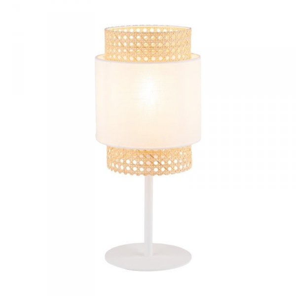 TK LIGHTING BOHO WHITE 6565 LAMPKA NOCNA BIAŁA Z ABAŻUREM RATTAN NATURAL EKO