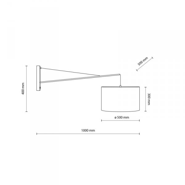 TK LIGHTING LAMPA GLORII BLACK KINKIET 1