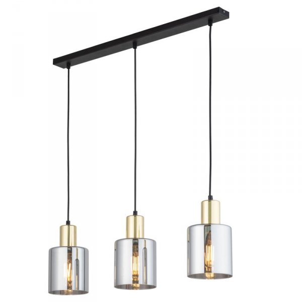 TK LIGHTING SIERRA GOLD 6662 LAMPA WISZĄCA CZARNO ZŁOTA GRAFITOWE SZKLANE KLOSZE