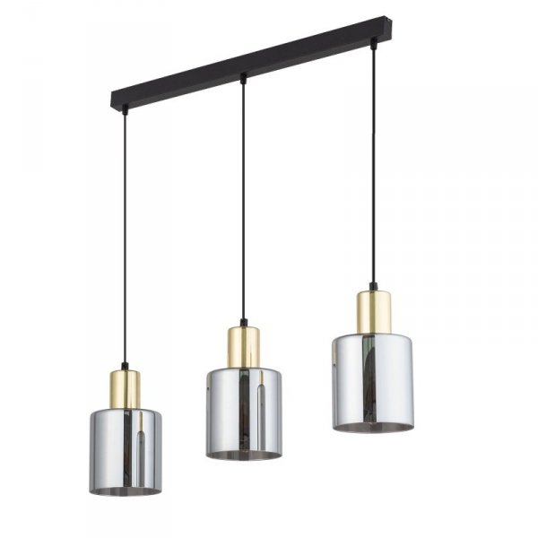 TK LIGHTING SIERRA GOLD 6662 LAMPA WISZĄCA CZARNO ZŁOTA GRAFITOWE SZKLANE KLOSZE