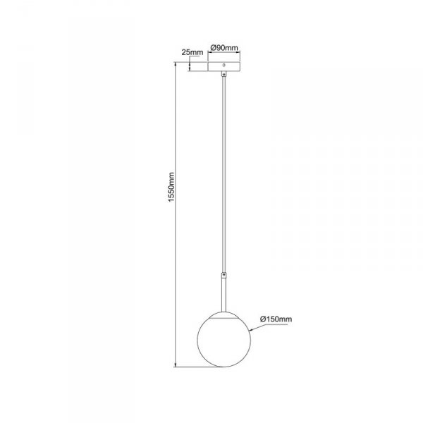 LAMPA WISZĄCA CZARNA KULA SZKLANA NAD STÓŁ DORADO LIGHT PRESTIGE LP-002/1P BK