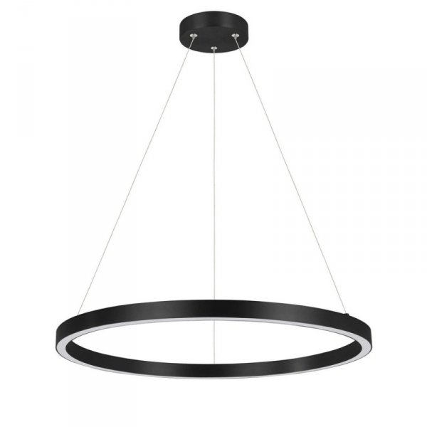 LIGHT PRESTIGE MIDWAY LP-033/1P S BK TRIANGLE LAMPA WISZĄCA CZARNA MATOWA RING KOŁO OBRĘCZ DUŻA 60CM