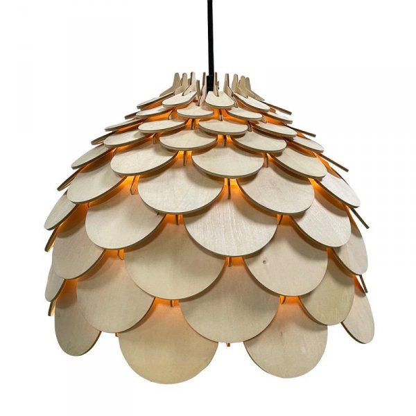 LAMPA WISZĄCA DREWNIANA DUŻA 35CM DEKORACYJNA NAD STÓŁ LIGHT PRESTIGE BURGO LP-101335/1P S
