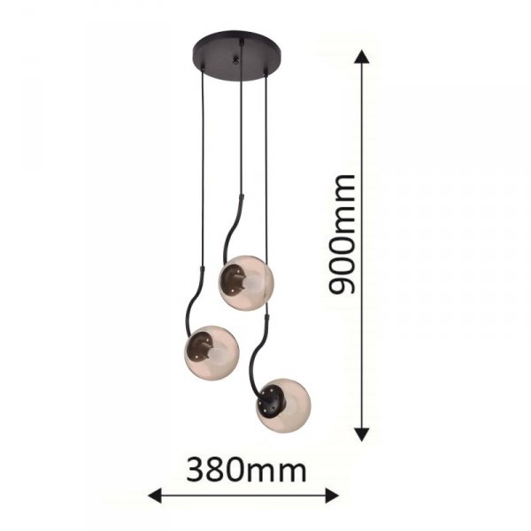 Lampa wisząca Hook 3xE27 czarna LP-125/3P BK