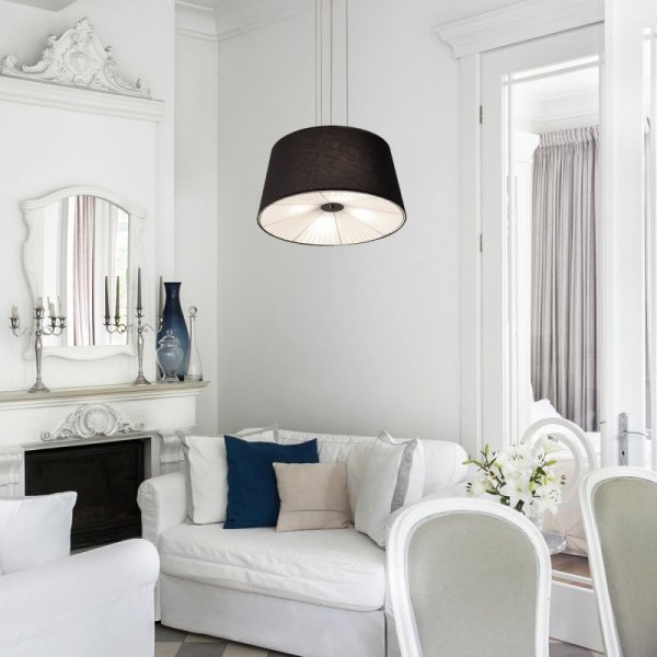 LAMPA WISZĄCA CZARNY ABAŻUR NOWOCZESNA DO SALONU SYPIALNI NAD STÓŁ LIGHT PRESTIGE BALI  LP-1322/1P BK