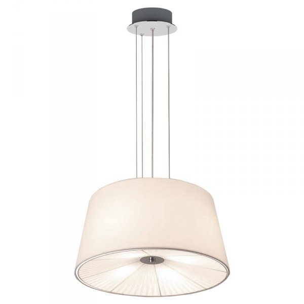 LAMPA WISZĄCA BIAŁA ABAŻUR NOWOCZESNA DO SALONU SYPIALNI NAD STÓŁ LIGHT PRESTIGE BALI LP-1322/1P WH