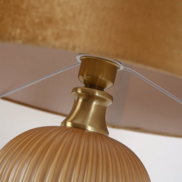 LAMPA STOŁOWA SZKLANA ZŁOTA GLAMOUR DO SALONU NA KOMODĘ LIGHT PRESTIGE TAMIZA  LP-1515/1T big gold