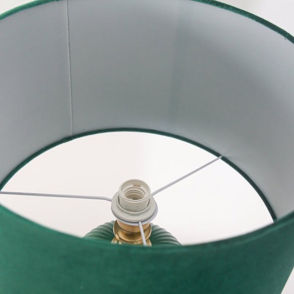 LAMPA STOŁOWA LAMPKA NOCNA SZKLANA ZIELONO ZŁOTA BUTELKOWA ZIELEŃ GLAMOUR DO SALONU NA KOMODĘ LIGHT PRESTIGE TAMIZA LP-1515/1T big green