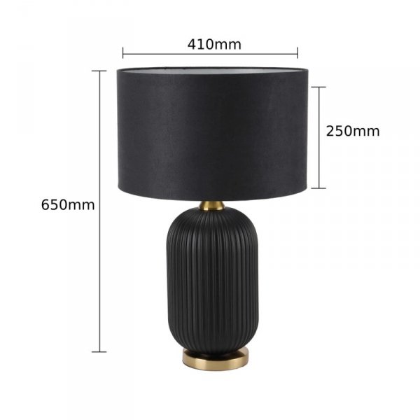 LAMPA STOŁOWA LAMPKA NOCNA SZKLANA CZARNO ZŁOTA GLAMOUR DO SALONU NA KOMODĘ LIGHT PRESTIGE TAMIZA LP-1515/1T big