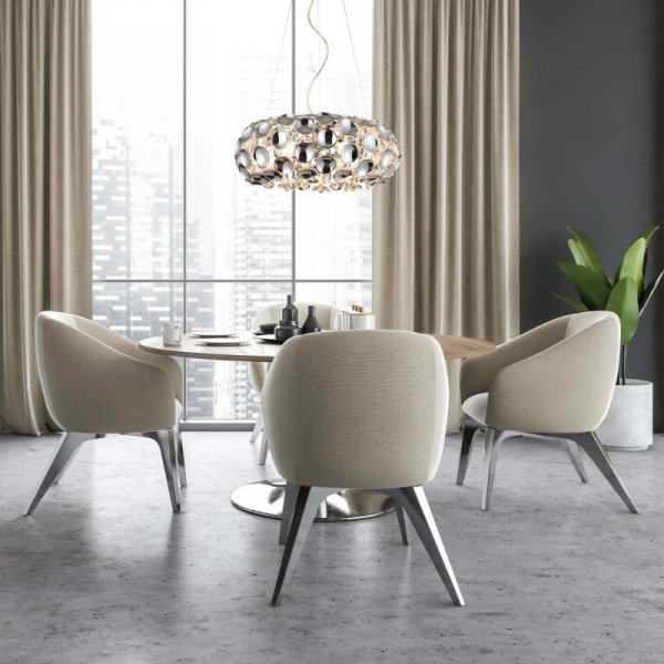 LAMPA WISZĄCA CHROM SREBRNA GLAMOUR DEKORACYJNA LIGHT PRESTIGE FERRARA LP-17060/3P