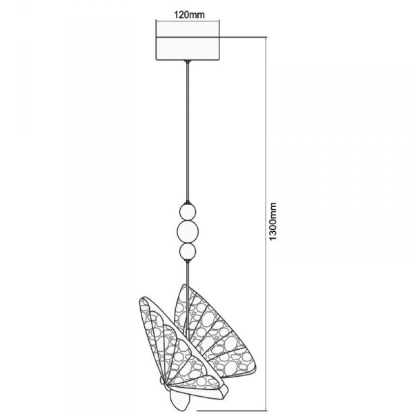 LIGHT PRESTIGE LAMPA WISZĄCA LED CHROM MOTYL WAŻKA 