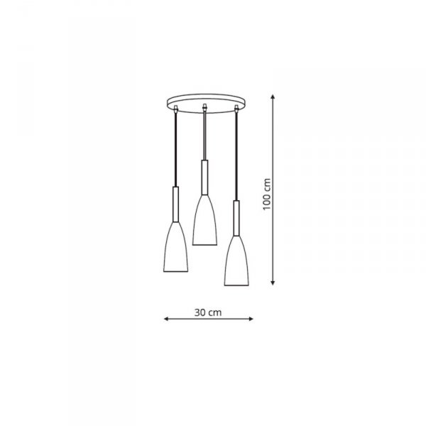 LAMPA WISZĄCA CZARNA NA KOLE POTRÓJNA NAD STÓŁ STOLIK LIGHT PRESTIGE SOLIN  LP-181/3P BK