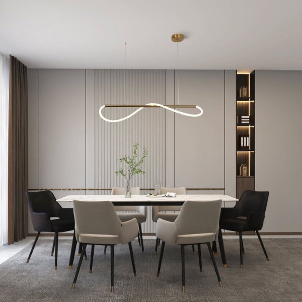 LIGHT PRESTIGE MELECA LAMPA WISZĄCA ZŁOTA DEKORACYJNA LED NAD STÓŁ LP-2345/1P S GD 