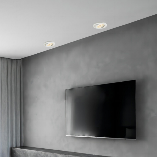 OPRAWKA HALOGENOWA WPUSZCZANA OCZKO OKRĄGŁE RUCHOME REGULOWANE BIAŁE LIGHT PRESTIGE LAGOS LP-440/1RS WH movable