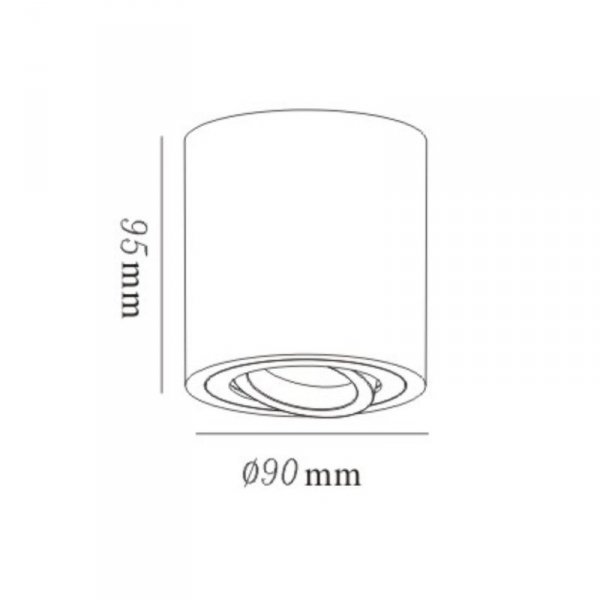 LAMPA SUFITOWA TUBA BIAŁA PLAFON SPOT OKRĄGŁA LIGHT PRESTIGE TULON LP-5441/1SM WH