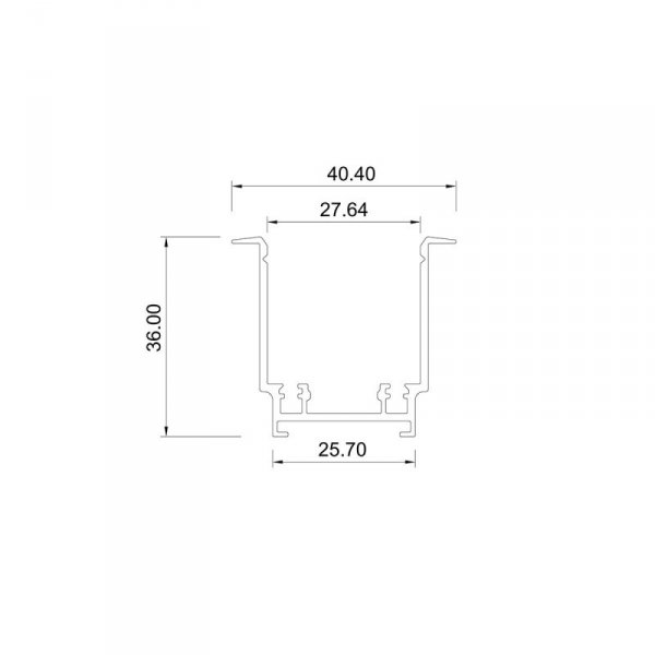 Szyna podtynkowa 2 m Magnetic Slim czarna