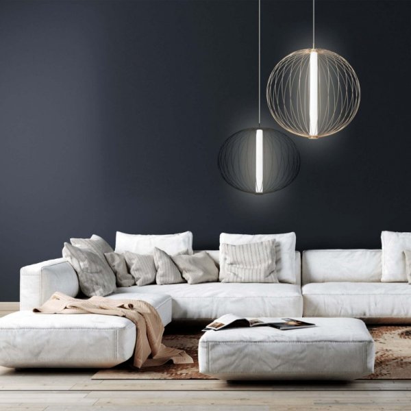 LAMPA WISZĄCA LED KULA ZŁOTA DUŻA 40CM DO SALONU  POKOJU BARWA CIEPŁA 3000K LIGHT PRESTIGE TREVISO LP-798/1P L3 GD