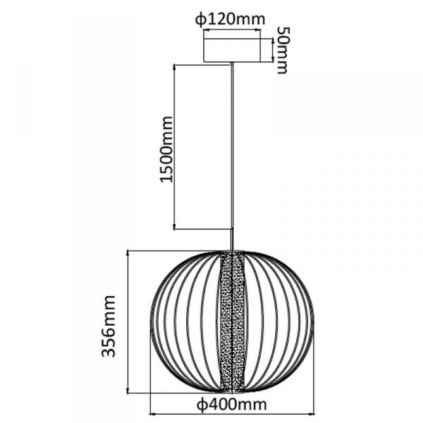 LAMPA WISZĄCA LED KULA CZARNA 40CM DO SALONU POKOJU  LIGHT PRESTIGE TREVISO  LP-798/1P S BK