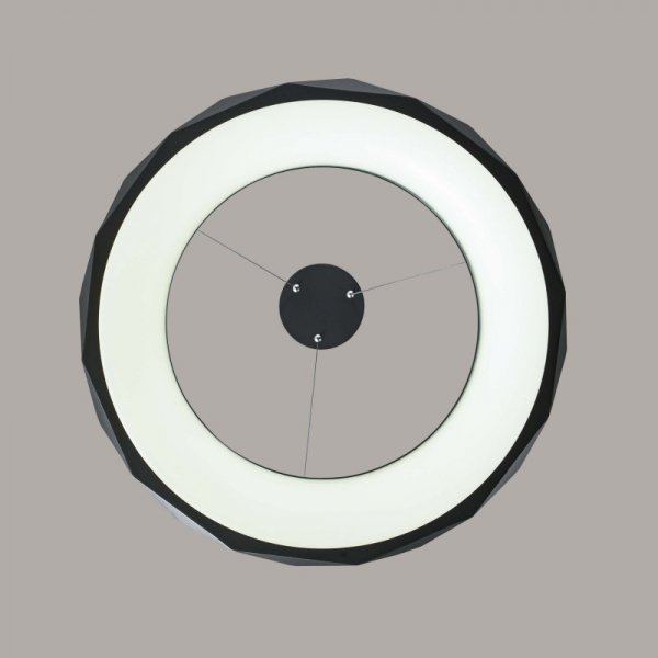 LAMPA WISZĄCA CZARNA RING KOŁO OBRĘCZ DEKORACYJNA LED OKRĄGŁA DO SALONU SYPIALNI POKOJU LIGHT PRESTIGE REUS LP-8069/1P LED BK