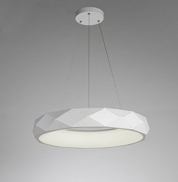 LAMPA WISZĄCA BIAŁA RING KOŁO OBRĘCZ DEKORACYJNA LED OKRĄGŁA DO SALONU SYPIALNI POKOJU LIGHT PRESTIGE REUS LP-8069/1P LED WH