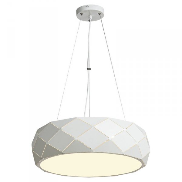 LAMPA WISZĄCA BIAŁA DEKORACYJNA OKRĄGŁA DO SALONU SYPIALNI POKOJU LIGHT PRESTIGE REUS LP-8069/1P WH
