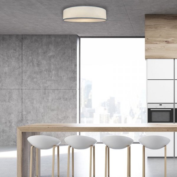 PLAFON BIAŁY ABAŻUR 40CM DO SALONU POKOJU SYPIALNI NA WYMIENNE ŻARÓWKI LIGHT PRESTIGE ALTO  LP-81008/3C WH