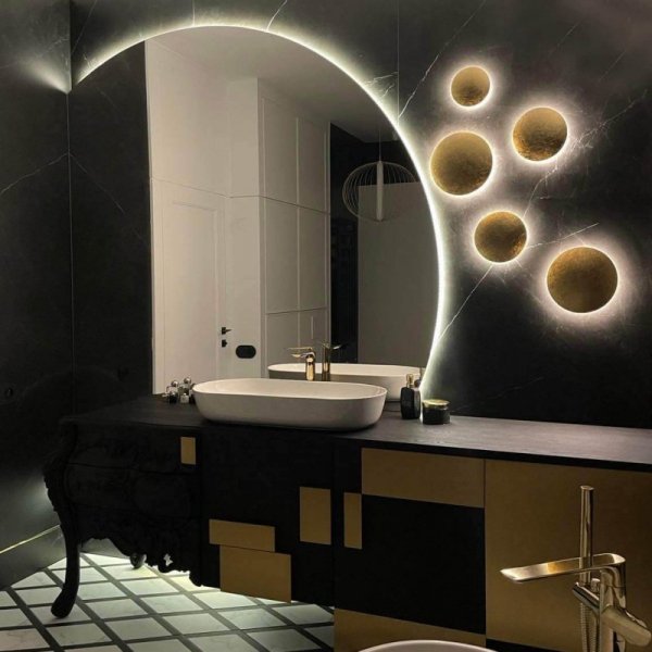 KINKIET CZARNY DEKORACYJNY KÓŁKO KOŁO CZARNE  3000K BARWA ŚWIATŁA CIEPŁA DO SALONU SYPIALNI ŁAZIENKI LIGHT PRESTIGE PLATILLO LP-8102/1C-6W BK