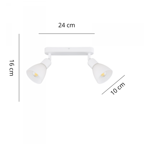 LAMPA SUFITOWA PLAFON SPOT REFLEKTOR BIAŁY SZKLANE KLOSZE LIGHT PRESTIGE MALTA LP-877/2W WH