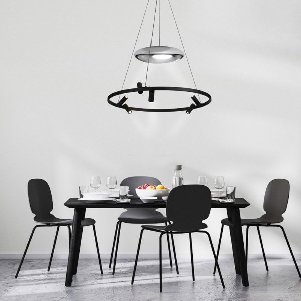 LIGHT PRESTIGE Lampa wisząca Almeria 6xLED czarna LP-907/1P BK
