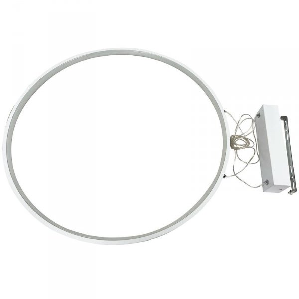 LAMPA WISZĄCA NAD LUSTRO DO LUSTRA DO ŁAZIENKI BIAŁA KOŁO RING OBRĘCZ 60CM  IP44 HERMETYCZNA LIGHT PRESTIGE MIRROR  LP-999/1P S WH