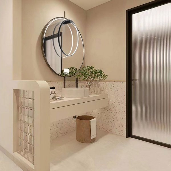 LIGHT PRESTIGE MIRROR DUŻY CZARNY KINKIET KOŁO RING LED LP-999/1W L BK CCT ZE ZMIENNĄ BARWĄ ŚWIATŁA